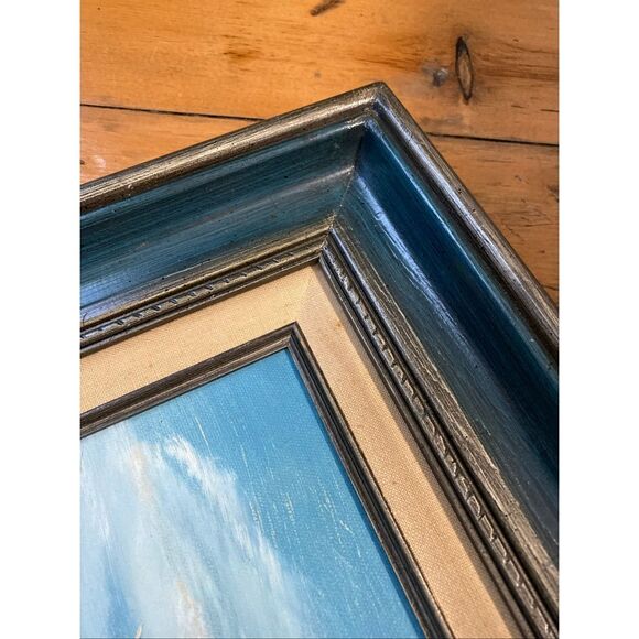 Framed K Maskell (Signed K Max) Sailing Ship Open Seas Painting 16” x 15” - Picture 6 of 6